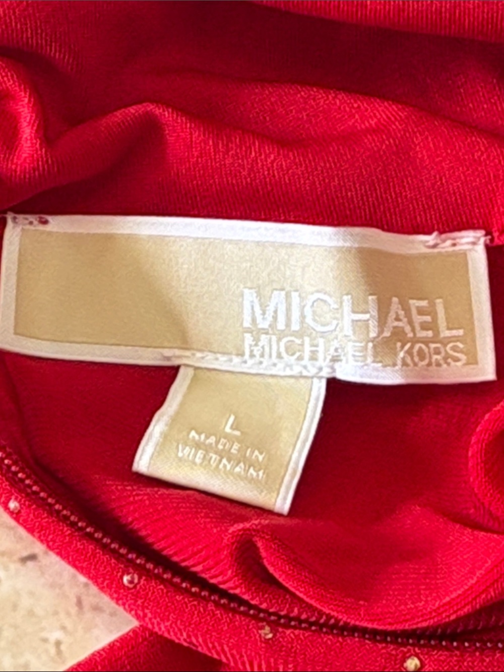 Michael Kors red with gold embellished top. - Picture 5 of 9